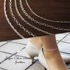 [Shinjuku Gin no Kura] Designer Chain Silver 925 Anklet (E. Screw Chain) 19.5-24.0cm Women's Simple Silver Ankle Ankle Delicate