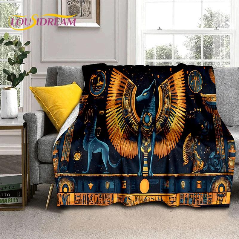 3D Ancient Egypt Hieroglyphic Mythology Wall Painting 2025 New Blanket,Soft Throw Blanket for Home Bedroom Bed Sofa Cover Child