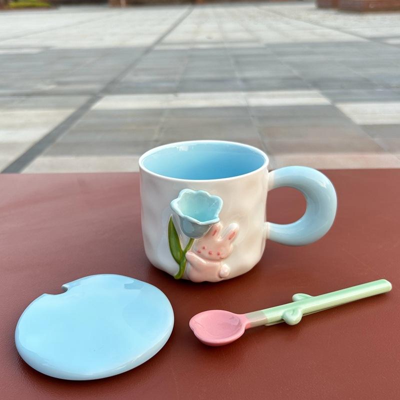 Cute Pig Souvenir Gift Cup Ceramic with Lid Mug Large Capacity Water Cup Birthday Gift Girl Couple Cup