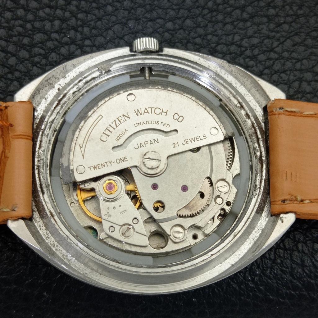 AUTOMATIC VINTAGE CITIZEN 8200 JAPAN MENS GOLDEN COLOR DIAL WATCH a702742-1 R210-a702742