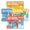 4Pcs/Set Youngsters High-Standard 3D Superior-Grade Geometric First-Class Jigsaw First-Class Puzzle High-Standard Sticker Premium-Quality