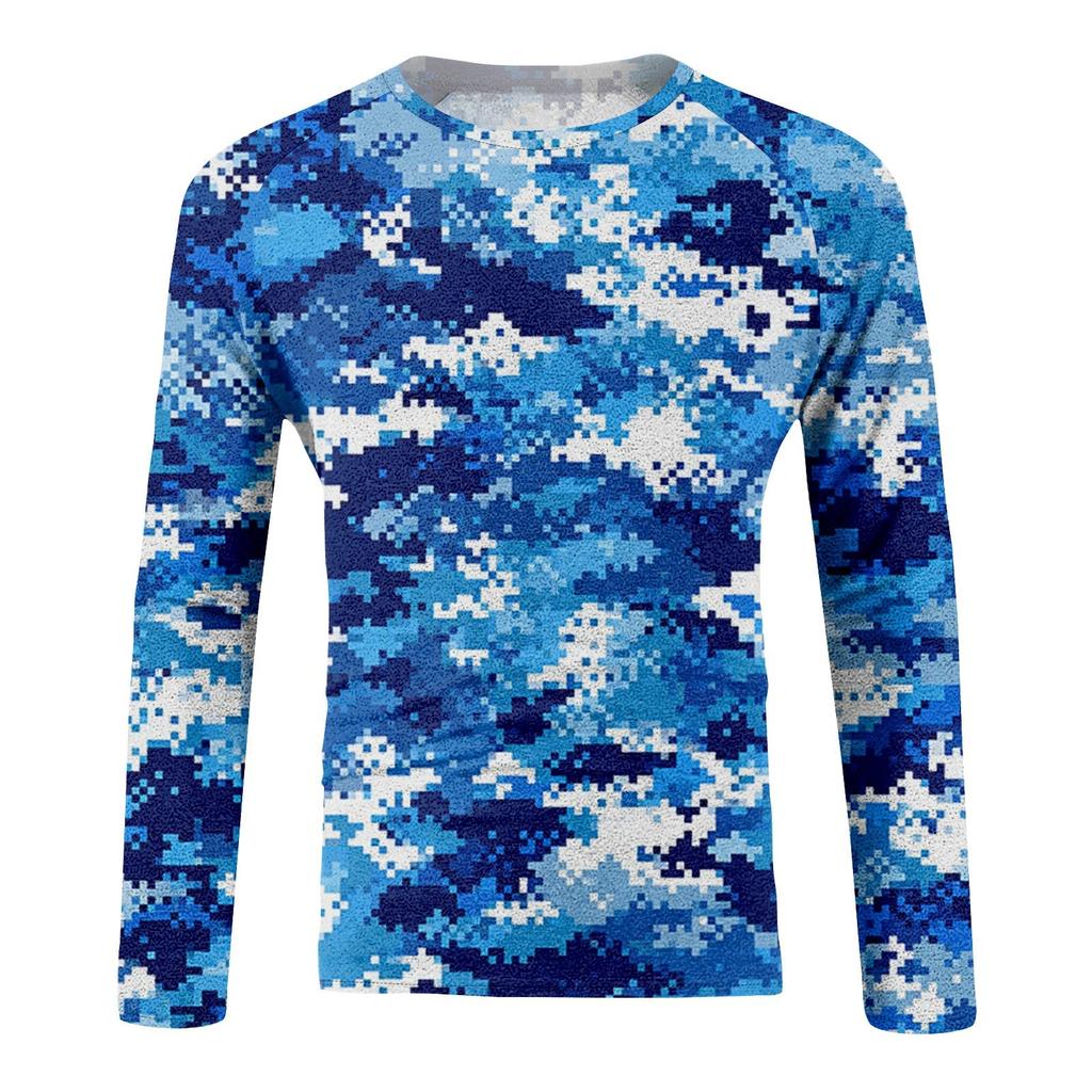 Pánské tričko s krátkým rukávem s potiskem ve stylu maskování a raglánovými rukávy