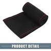 Car Hand Sewn DIY Steering Wheel Cover Breathable Comfortable 32-35cm Stitch on Wrap Cover Suede Black Stitches Red