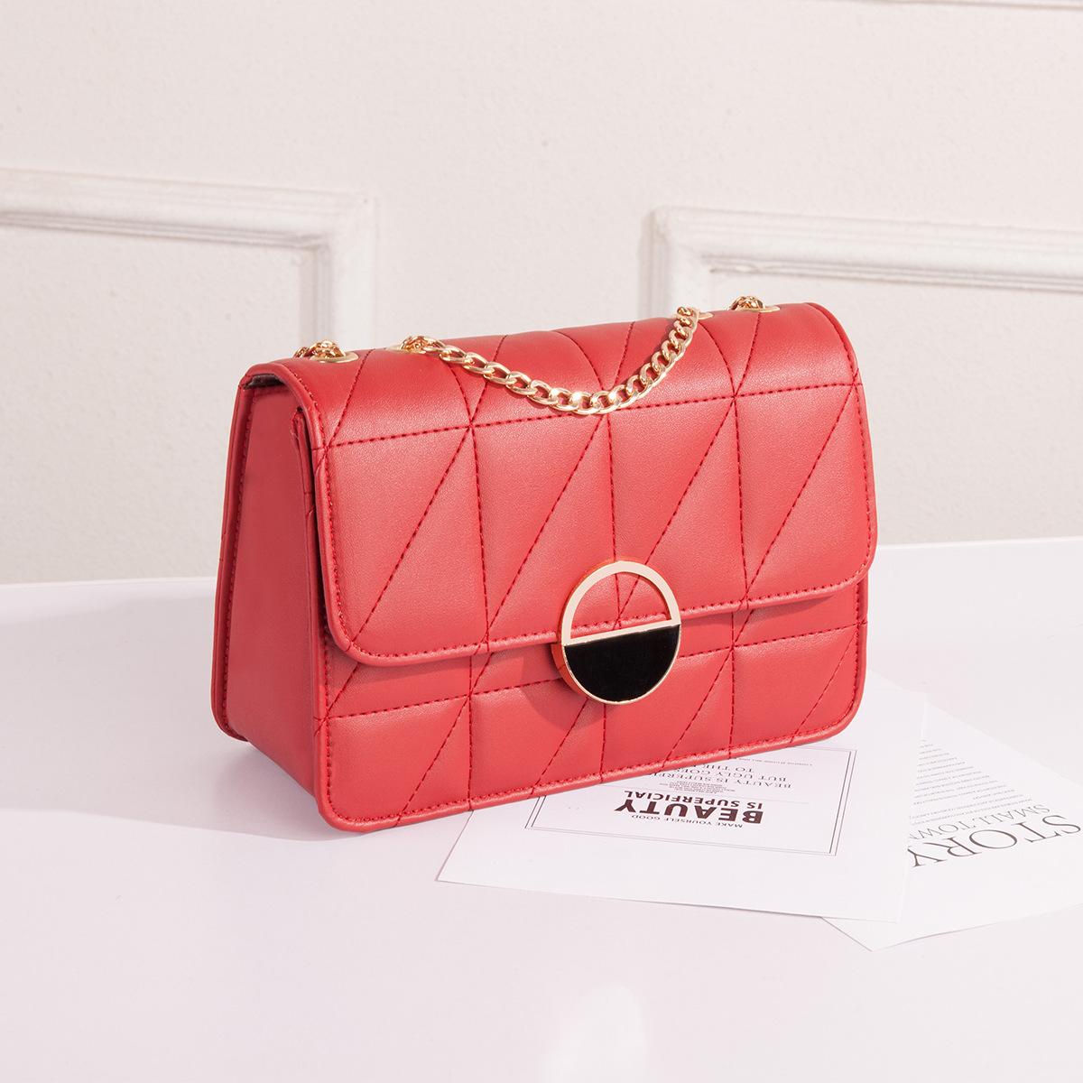 

Женский ромбовидный квадрат 2024 лето новая корейская версия, вышитая нитью сумка для мобильного телефона красный