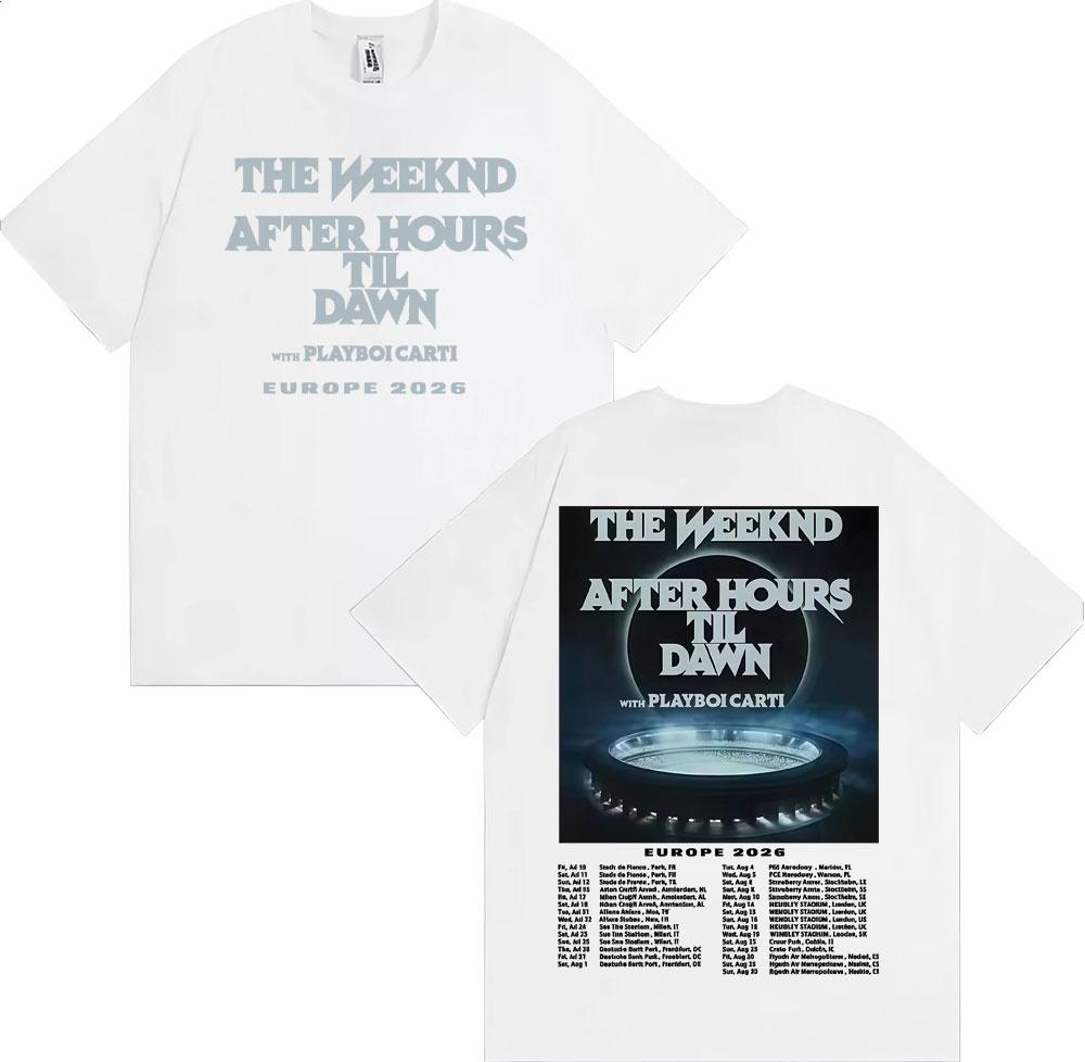 

The Weeknd After Hours Til Dawn Europe 2026 Tshirts Unisex Fashion Hip Hop Style T Shirt Vintage Casual Short Sleeve Tshirt 4XL