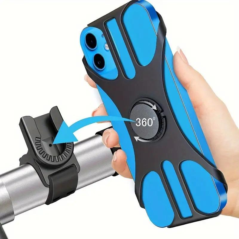 

[Bicycle Phone Mount] Bicycle Phone Mount - 360° Rotatable Shockproof Anti-Slip Grip, Durable Black ABS GPS Holder, for Road/Mountain Bikes 1pc чорний