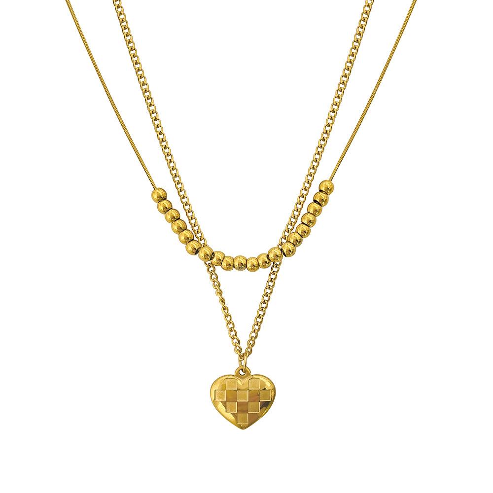 

Женское ожерелье с кулоном в виде сердца из титановой стали one size