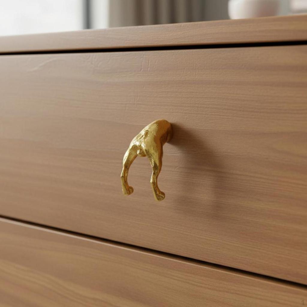 Animal Cabinet Knob Brass Pull Handle Decorative Single Hole for Home