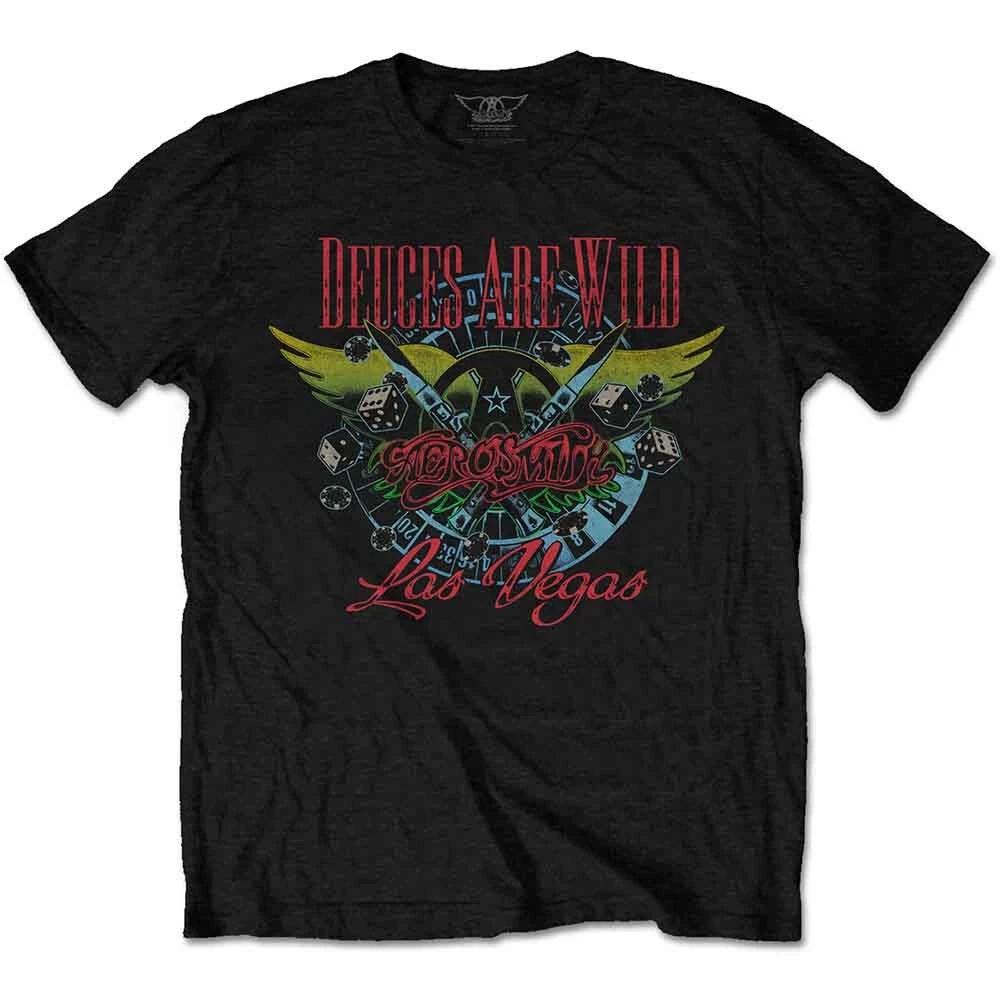 Aerosmith Mens Tshirt -2XL- Deuces Are Wild, Vegas Black S