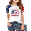 Kids Independence Day Graphic T-Shirt Crew Neck Short Sleeve Casual Tee with Star Print Raglan Sleeves Lightweight Summer Top for Boys Girls
