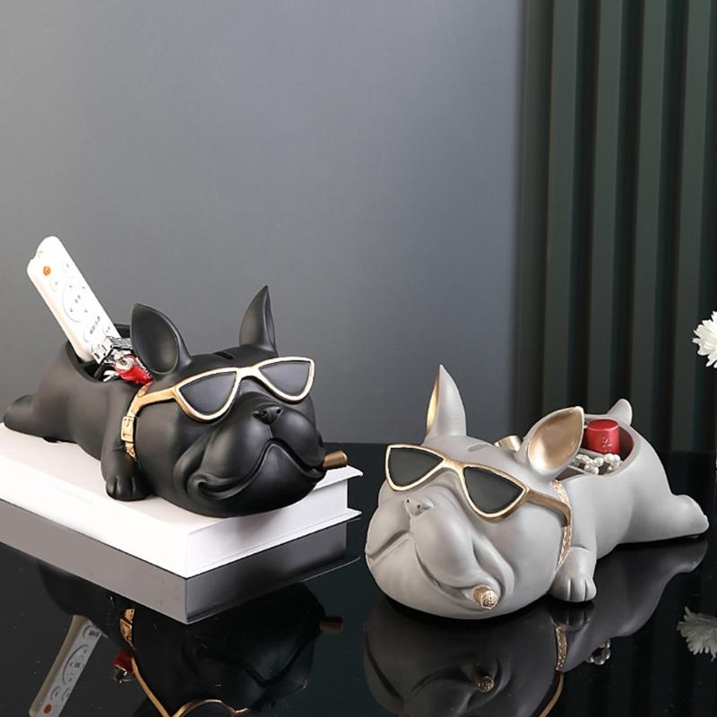 Easy Demold Silicone Mould Hand-Making Succulent Planter Moulds Bulldog Shape Suitable for Vases Concrete Pen Holder