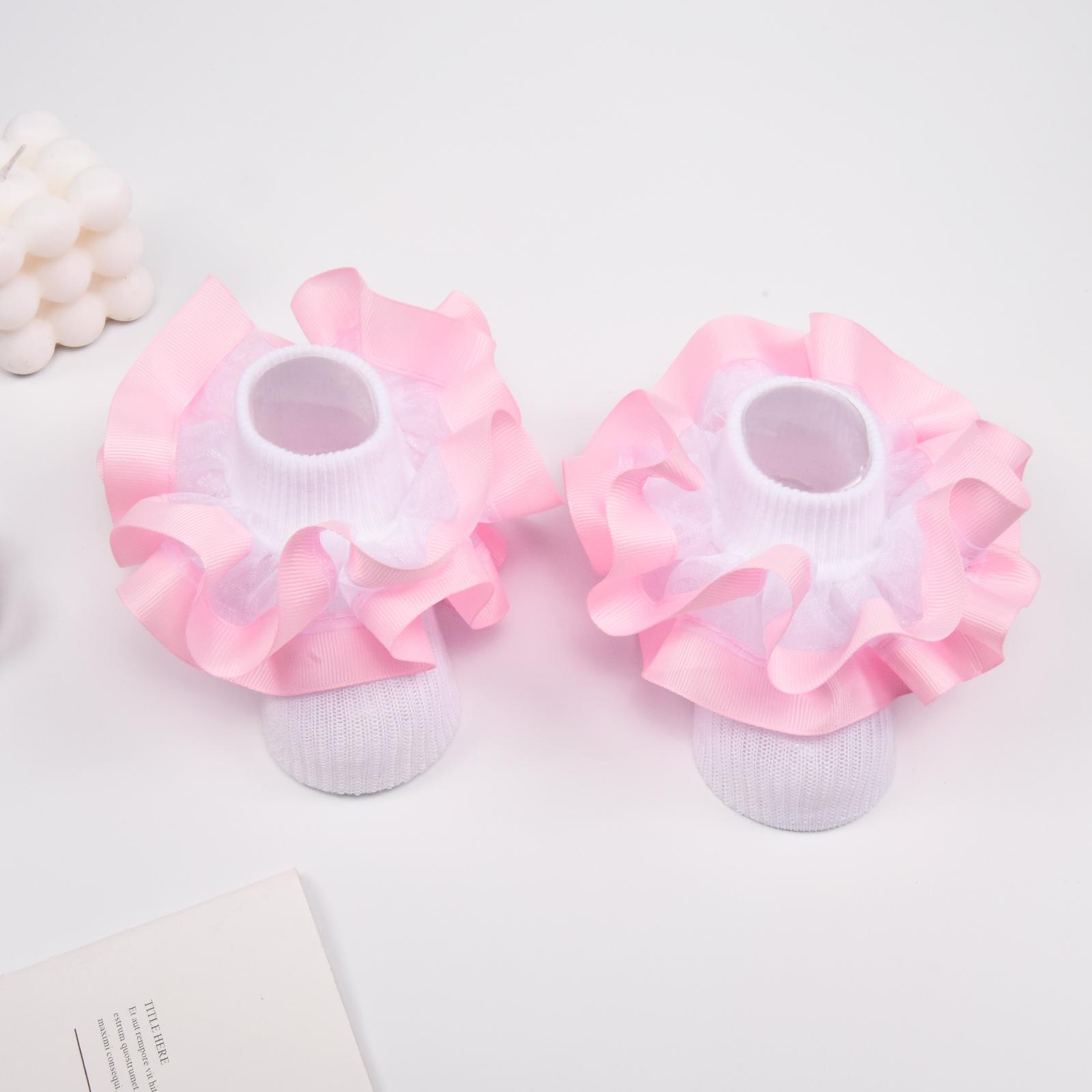 

Детские носки Кружевные носки принцессы Носки с оборками для платья принцессы Кружевные носки для новорожденных/младенцев/малышей/маленьких девочек 0-12 Months