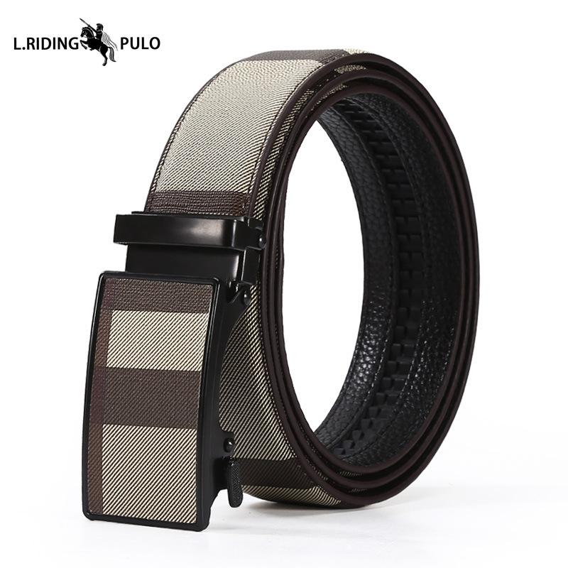 Cinto de Couro Masculino Negócios Combinação Total Cinto com Fivela Automática Cinto de Calças para Homens de Meia-idade e Jovens