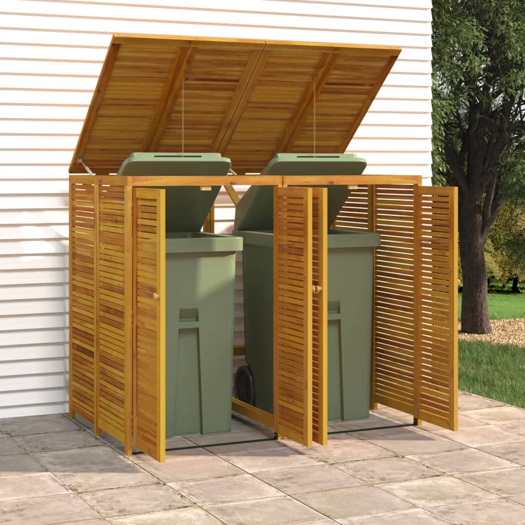 Vidaxl Cover For 2 Bins, 140X89X117 Cm, Acacia Wood