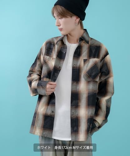 [IMPROVES] [SIDEWAYSTANCE] Waffle Henley Neck Long Sleeve T-Shirt