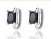 Miao Si Black Square Zirconia Claw-Set Stud Earrings - Cool Trendy Neutral Style