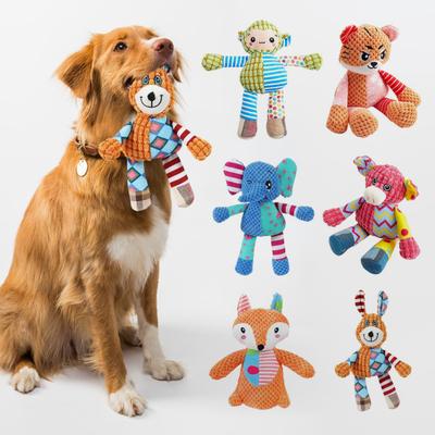 Plush Squeaky Dog Toy Soft Stuffed Animal Dog Chew Toy Cute Plush Fox Elephant Toy