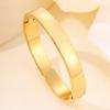 Hot-selling Simple Stainless Steel , Send Girlfriend Wide Version Smooth Titanium Steel Gold-plated European and American 