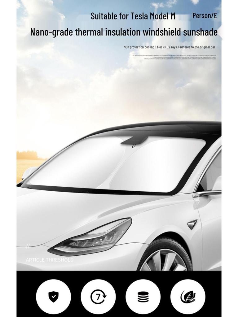 Tesla Model 3/Y Refreshed Windshield & Roof Sunshade Protection