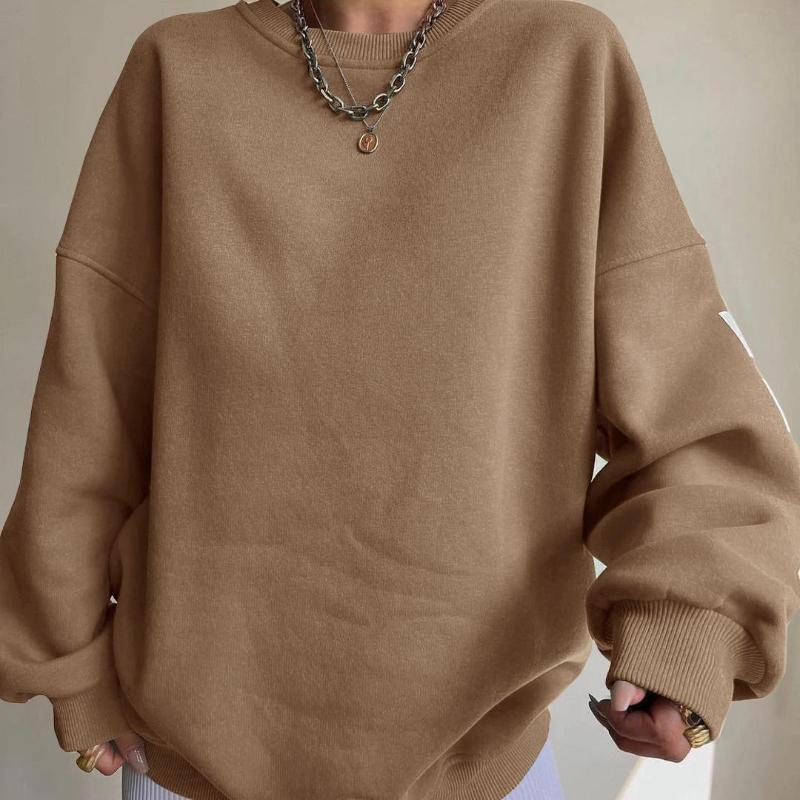 Lässiger Mode Bedruckter Verdickter Alleskönner Langarmpullover