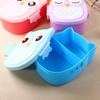 1pc Owl Lunch Box Plastic Compartment Cartoon Cute Portable Lunch Box with Lid Student Lunch Box Food Container
