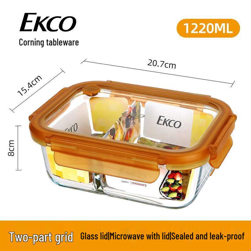 EKCO Corning 1220ml Square Glass Lunch Box