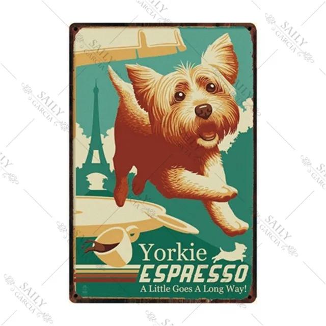 Dog Rules Metal Print Plates Lovely Bulldog Boxer Beagle Great Dane Metal Tin Sign Poster Vintage Pub Bar Sign Man Cave Plaques