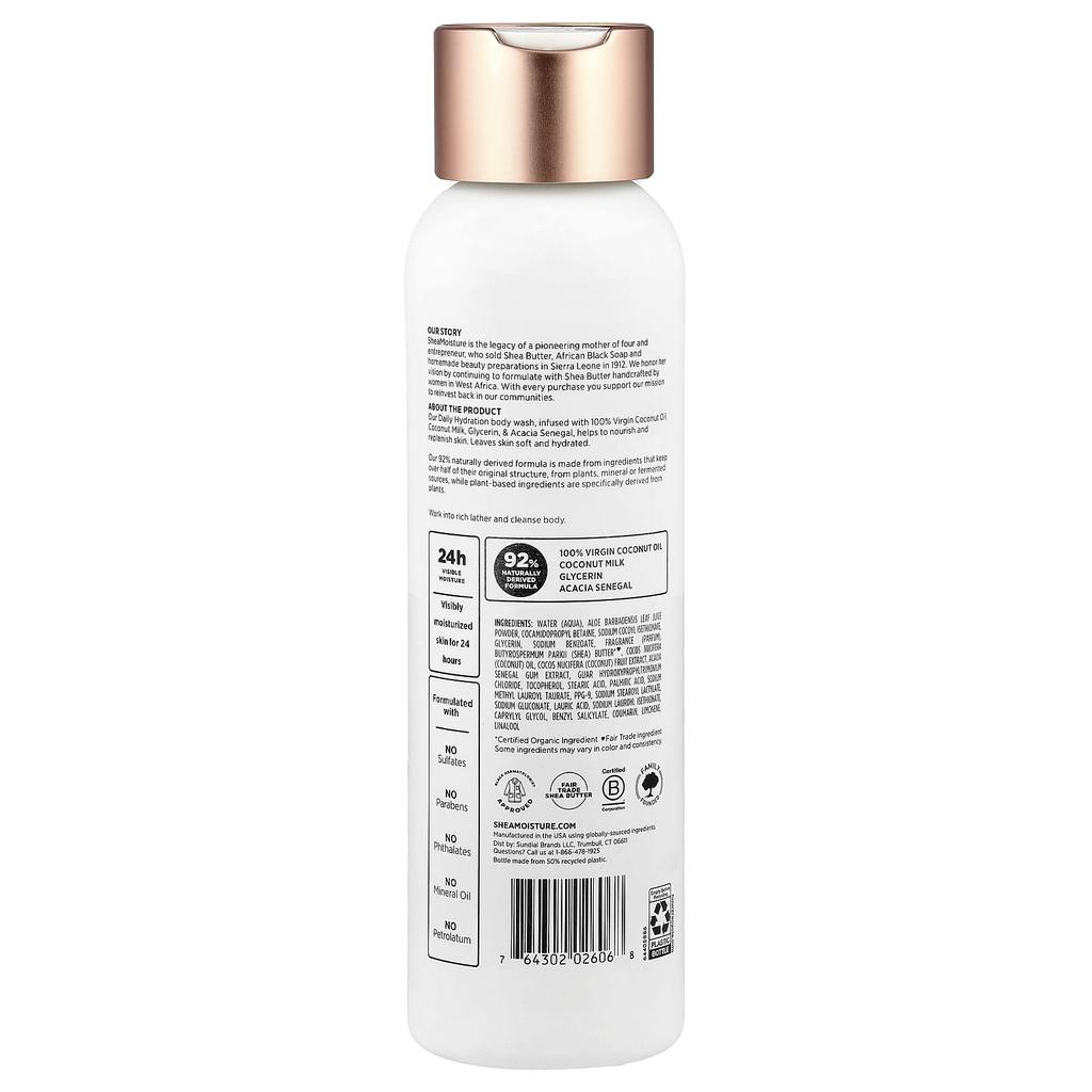 SheaMoisture Daily Hydration Body Wash, 100% Virgin Coconut Oil, 532ml (18 fl oz)