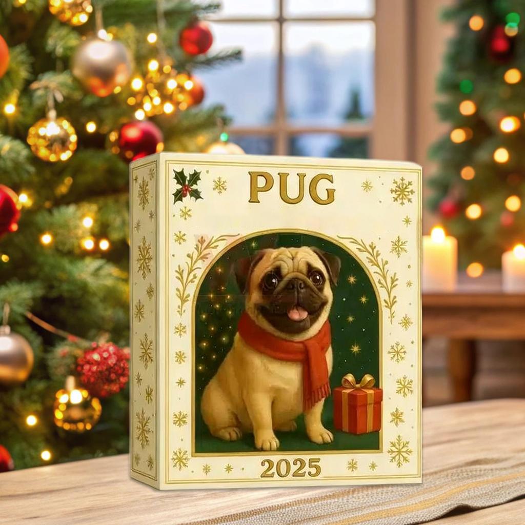 Dog Christmas Advent Calendar 2D Acrylic Ornaments Home Farmhouse Wall Hanging Decor Holiday Countdown Gifts for Dog Lovers