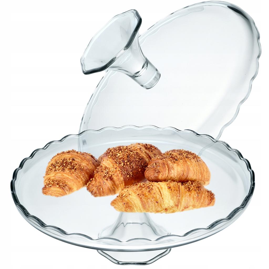 KADAX Patera Na Ciasto 32cm Szklana Tort Owoce Na Nodze