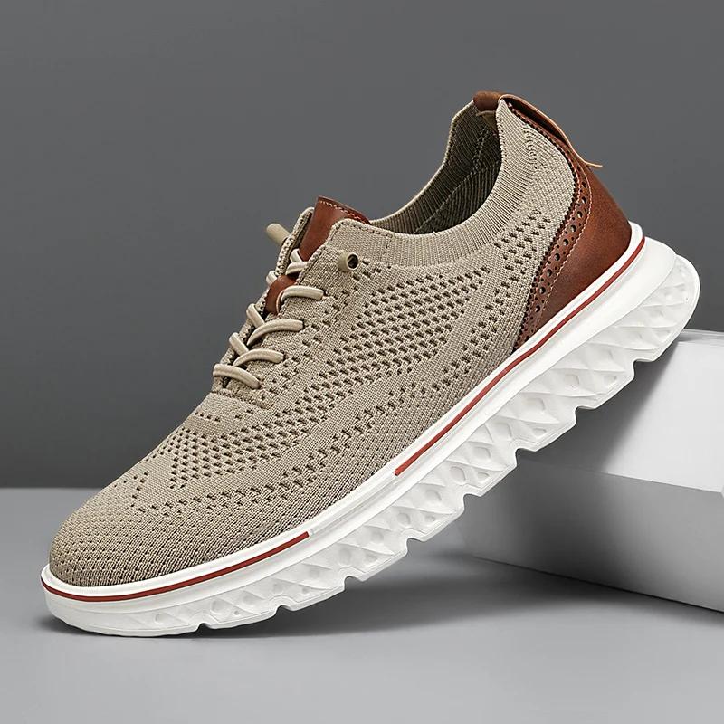 

Men Sneakers Men Mesh Casual Shoes Fashion Lightweight Breathable Soft Soled Shoes Summer Outdoor 48 хакі