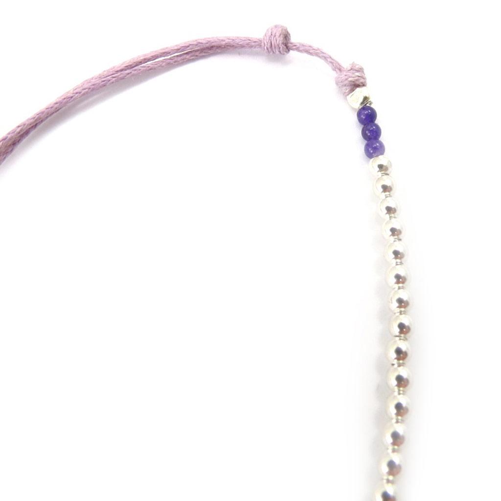 Les Trésors De Lily [K5171] - Silver Bracelet 'Marbles' Mauve Silver - 50x2 Mm