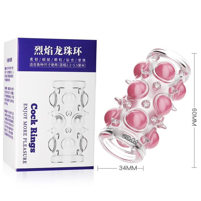 Penis Ring Extension Sleeve Delay Ejaculation Stronger Erection Massager Adult Sex Toys Supplies For Men