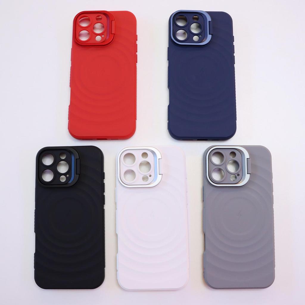 iPhone 17 Pro Max Case: Wave Pattern Anti-Drop, Lens Cover, Invisible Stand