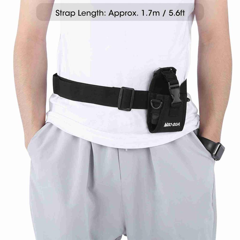 MSC 20A Universal Nylon Adjustable Two Way Radio  Walkie Talkie Waist Bag Protective Cover with Strap