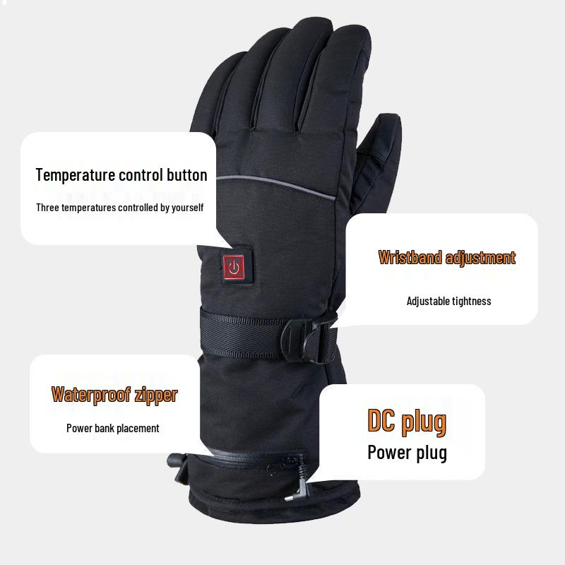 Unisex Electric Heated Gloves for Cold Protection: Rechargeable, Thickened for Outdoor Skiing & Cycling