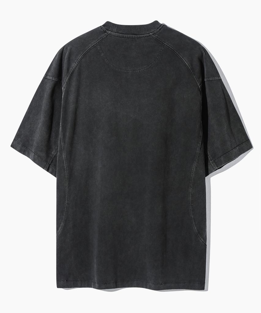 Dimiteulibeullaeg Vlad Pigment Slash Short Sleeve T-Shirt_Charcoal