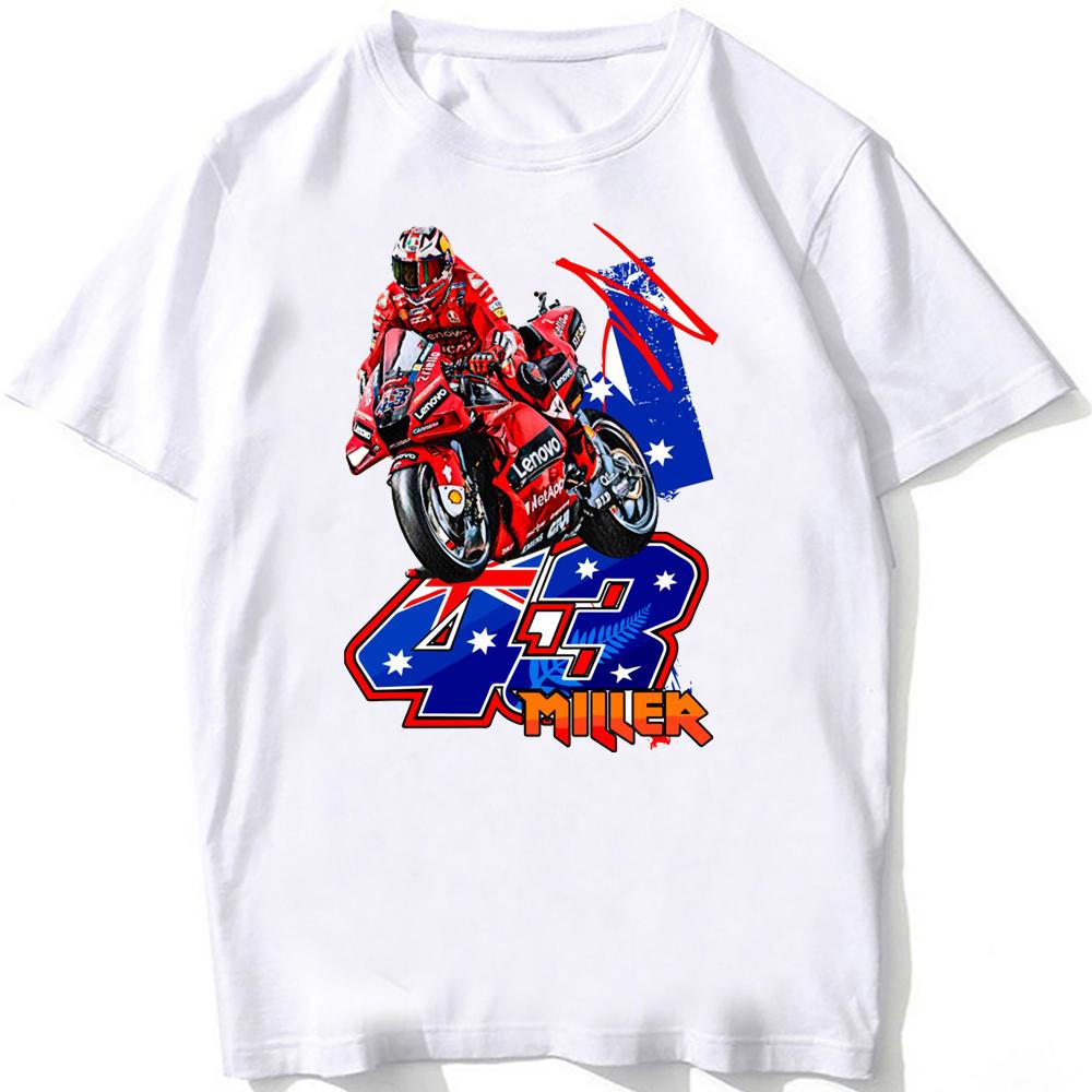 Jack Miller 43 Gp Racing Koszulka Nowa Unisex Krótki Rękaw Chłopiec Przygoda Sport Codzienny Białe Góry Koszulki Motocyklisty