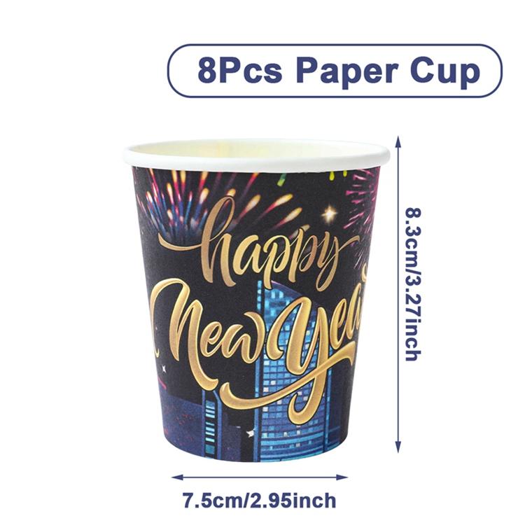 

Новогодние украшения 2025 года, черно-золотая одноразовая посуда, бумажные салфетки, тарелка, чашка, скатерть для дома, товары для вечеринок с новым годом