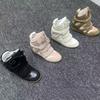 Nuove Scarpe da Donna con Zeppa Nascosta, Bicolore, Fondo Piatto, Casual, con Velcro, Sneakers da Donna