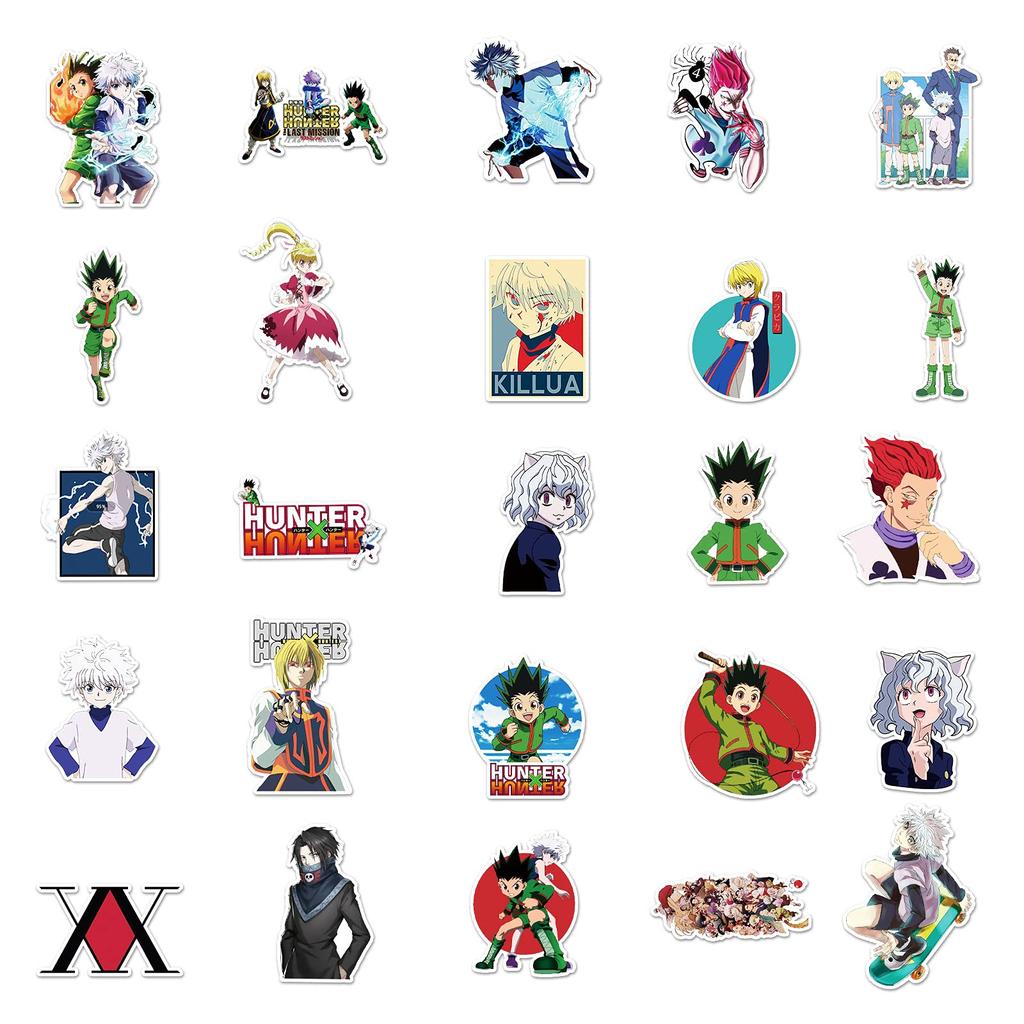 Hunter X Hunter Set Waterproof Manga Decals for and Perfect As a Gift for Birthdays or As a Moe Merchandise Stickers, 50-Piece [Unofficial] Cars,
