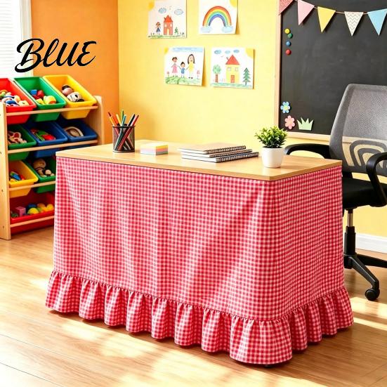 Classroom Desk Cover Gingham Ruffled Table Skirt Cottagecore Teacher Skirt for Classroom ClassroomDesk Plaid Tablecloth Birthday Wedding Baby Shower
