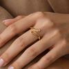 18K Gold-Plated Stainless Steel Hollow Water Drop Geometric Ring – European/American Versatile Temperament Index Finger Ring