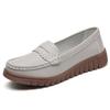 Weiche Mokassins für Damen zum Hineinschlüpfen, lässig, elegant, für den Sommer, atmungsaktives Leder, schwarze Mokassin-Schuhe