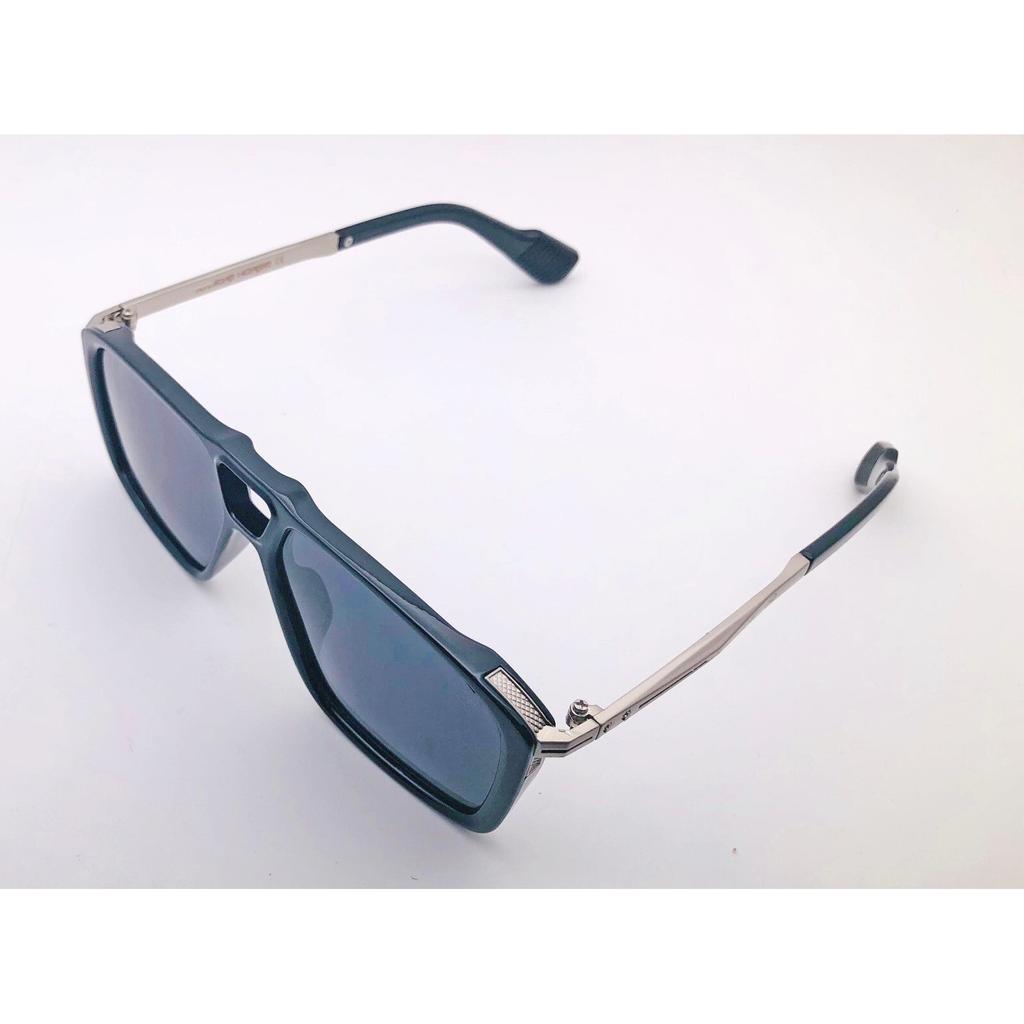 RSINC Unisex Designer Sonnenbrille UV-Schutz Vintage Quadratisch Schwarz Silber KH-2308 B0DKTJ79HN