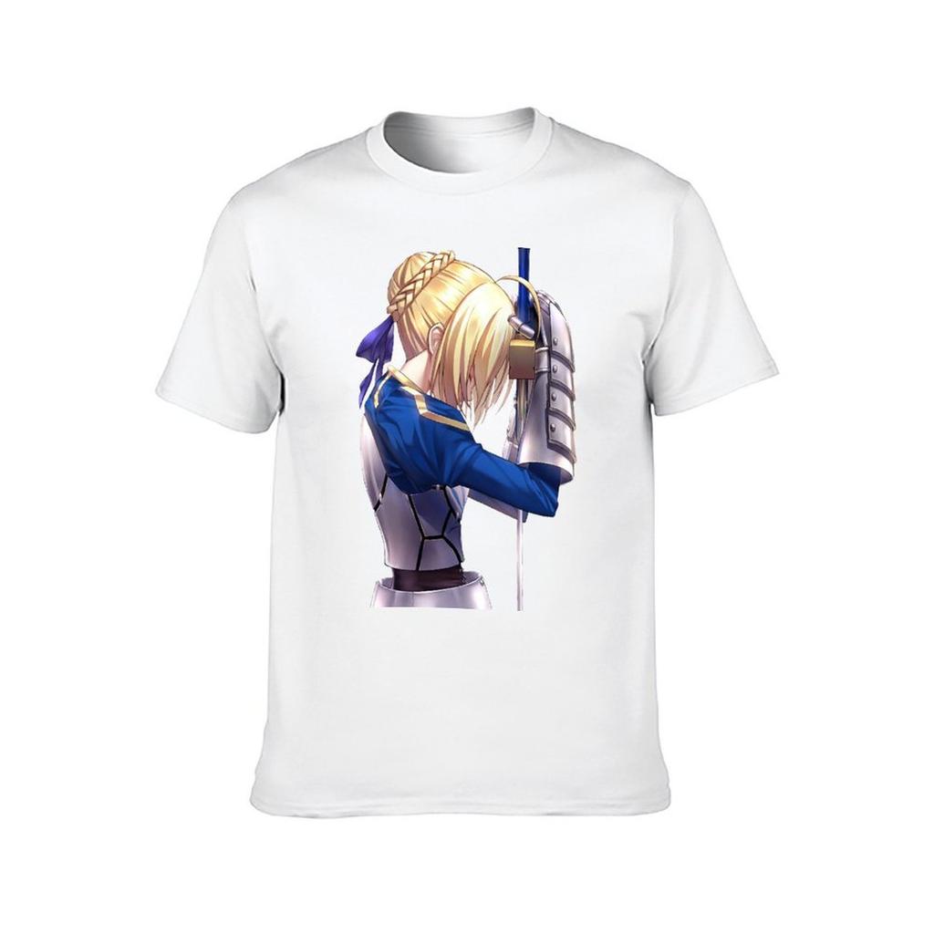 Saber (fate) T-Shirt Man T Shirts Cotton Printed T Shirts for Man T-Shirt