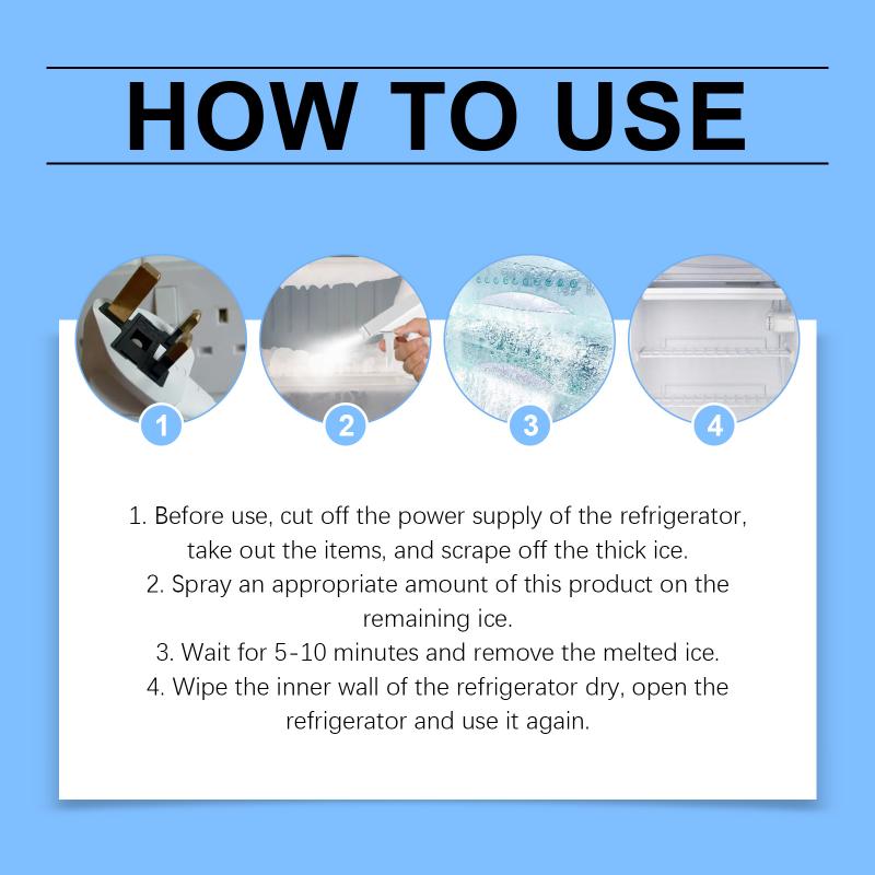 120ml Refrigerator Defrosting Deicing Agent Quick Disintegrates Ice Buildup Reduces Freezing Frequency Lowers Energy Consumption