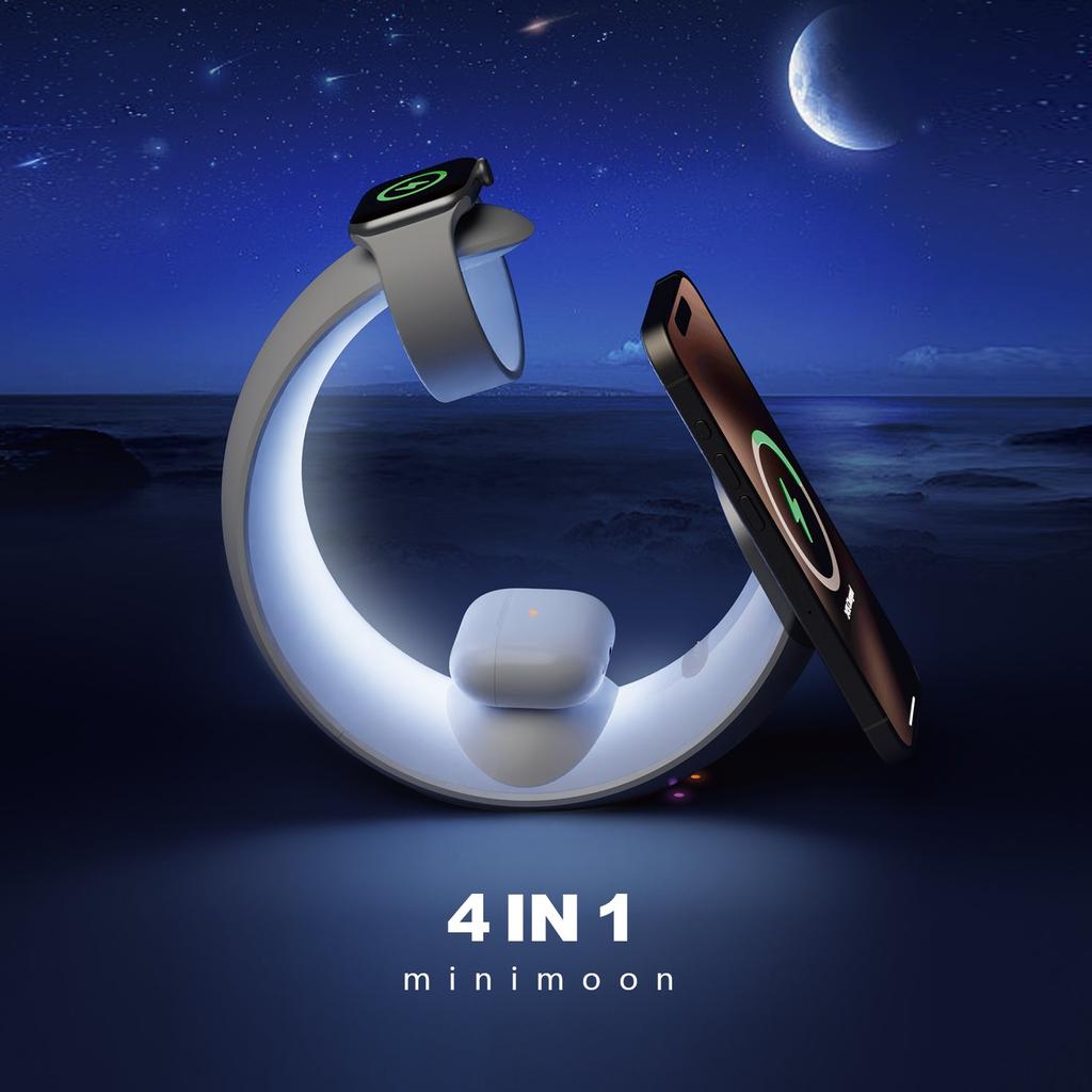 T9 Für Samsung Uhr/Airpods/Telefon Magnetische Ladestation 15W Drahtlose Ladegerät Nachtlicht