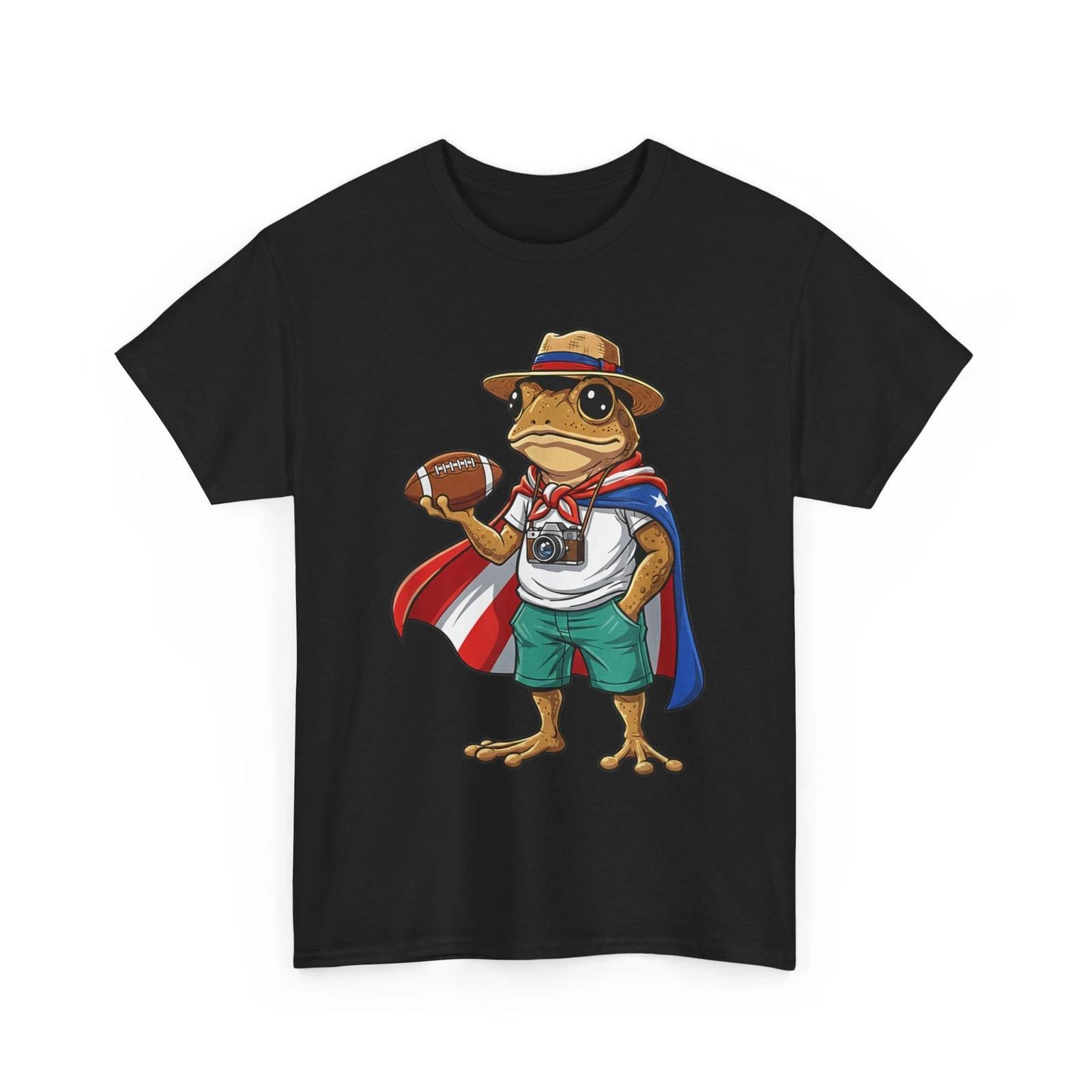 Puerto Rico Coqui Frog Funny Football Flag Design T-Shirt M