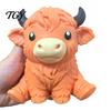 Relaxing Hand Therapy Toys Highland Cow Stress Relief Toy, Squeezable Cattle Sensory Soft Shape Toy Ball Fidget for Office Home and Classroom Anxiety
